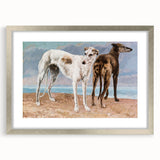 Greyhounds of the Comte de Choiseul Realism Art - Courbet Canvas Print