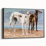Greyhounds of the Comte de Choiseul Realism Art - Courbet Canvas Print