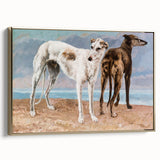 Greyhounds of the Comte de Choiseul Realism Art - Courbet Canvas Print