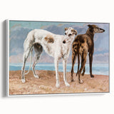 Greyhounds of the Comte de Choiseul Realism Art - Courbet Canvas Print