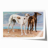 Greyhounds of the Comte de Choiseul Realism Art - Courbet Canvas Print