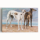 Greyhounds of the Comte de Choiseul Realism Art - Courbet Canvas Print