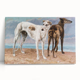 Greyhounds of the Comte de Choiseul Realism Art - Courbet Canvas Print