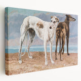 Greyhounds of the Comte de Choiseul Realism Art - Courbet Canvas Print