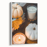 Extra large vintage poster art on framed canvas featuring a colorful autumnal scene, ideal for living room decor.