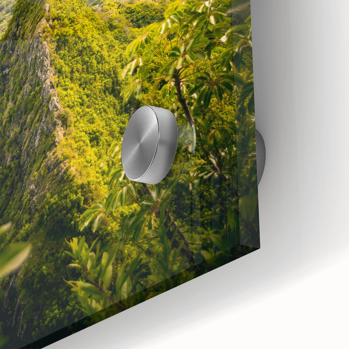 Large abstract wall art on acrylic, featuring swirling spring hues, ideal for dining room ambiance.