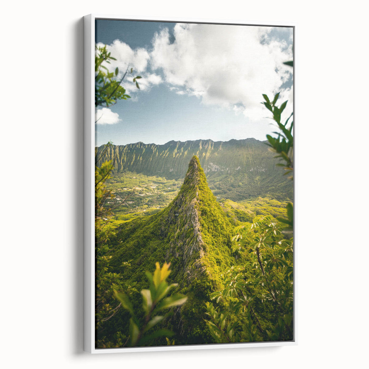 Vintage poster art of spring season on extra-large framed canvas, featuring colorful flowers against a black background.