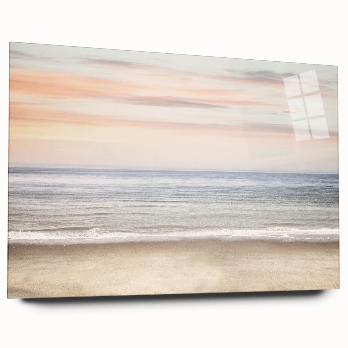 Large abstract wall art featuring swirling blue and green patterns on acrylic glass, ideal for bedroom or dining room decor.