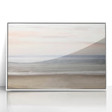 Art deco poster of a summer scene in pastel shades on framed acrylic, ideal for nursery wall art.