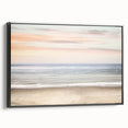 Black and white vintage poster art on framed canvas, featuring a summer landscape, ideal for bedroom wall decor.