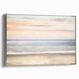 Framed canvas featuring a vintage-style landscape art painting with colorful foliage and a black background.