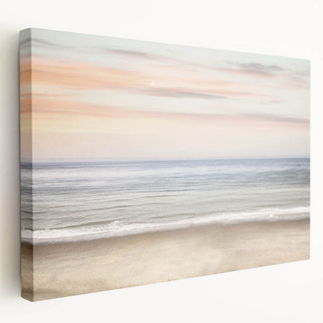 Abstract summer theme art on stretched canvas featuring warm yellow and orange tones, suited for kitchen wall decor.