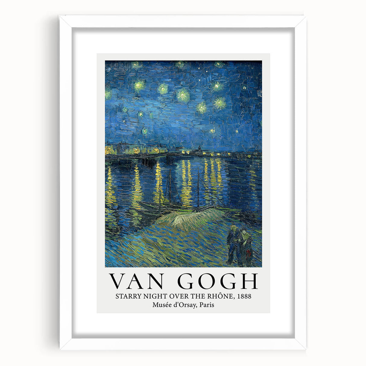 Textured abstract art print with swirling blue and yellow patterns on a white framed canvas, suitable for bedroom decor.