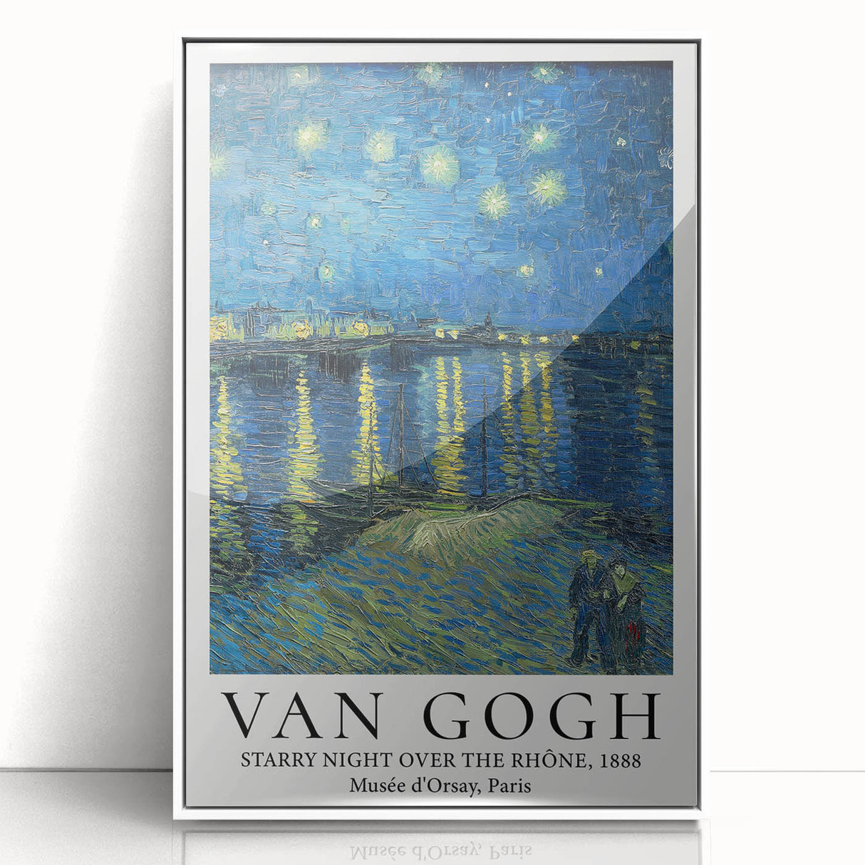 Mid-century modernist art depicting a colorful abstract pattern, acrylic print in white frame, suitable for nursery wall art.