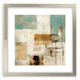 Abstract wall art featuring dynamic silver and gray strokes in a sleek frame with a white mat, perfect for modern home decor and stylish interiors.