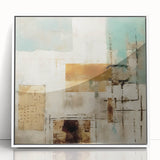 Framed acrylic wall art featuring abstract strokes in white, showcasing fluid, dynamic lines and shapes, perfect for modern home decor or artistic spaces.