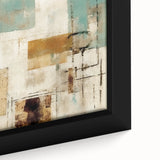 Close-up of an abstract strokes wall art framed canvas, showcasing vibrant colors and dynamic brushstrokes, perfect for modern home decoration.