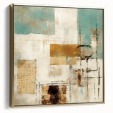Framed abstract wall art featuring silver and gold strokes on a textured canvas, perfect for enhancing modern home decor. Ideal for living rooms or offices.