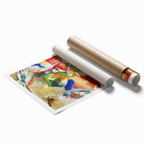 Abstract Modern Art: Dynamic Composition with Bold Colors