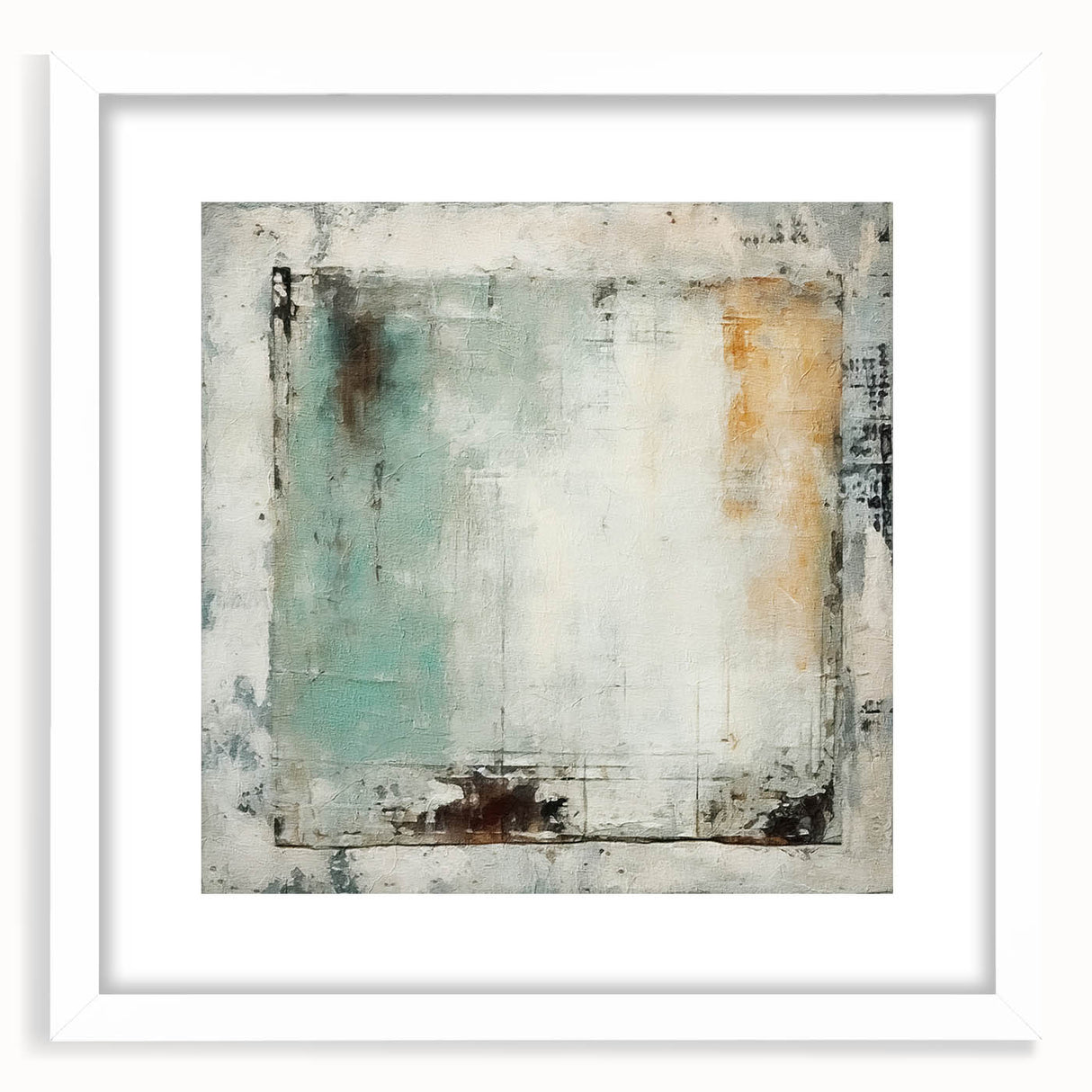 Abstract wall art featuring colorful strokes in a sleek white frame with a mat, perfect for modern home decor. Ideal for adding a vibrant touch to any room.