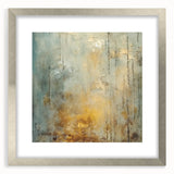 Abstract wall art print featuring colorful strokes in a silver frame with a mat, perfect for modern home decor. The artwork adds a vibrant touch to any space.