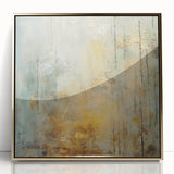 Framed abstract strokes wall art showcasing elegant gold accents on an acrylic surface, perfect for modern home decor. Ideal for enhancing living spaces with a touch of sophistication and artistic flair.