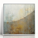 Framed abstract strokes wall art in white acrylic, showcasing a modern design with dynamic brushwork and soft color gradients, perfect for contemporary decor.