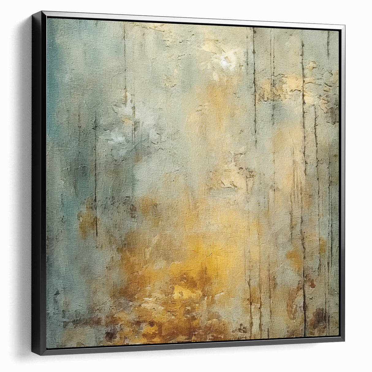 Framed abstract strokes wall art in black and white, showcasing fluid, modern design. Perfect for contemporary home decor, enhancing any living space.