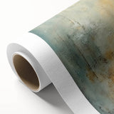 Abstract wall art on rolled canvas showcasing vibrant strokes in shades of blue, orange, and yellow, ideal for modern home decor. Packaged securely in a tube for easy transport.