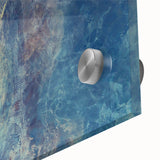 Close-up of abstract strokes wall art on acrylic glass, showcasing vibrant colors and fluid designs, perfect for modern home decor and artistic accents.