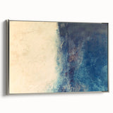 Framed canvas wall art featuring abstract silver strokes on a textured background, ideal for modern home decor, showcasing a contemporary artistic style.