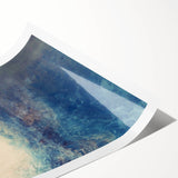 Abstract wall art print showcasing vibrant strokes in shades of blue, yellow, and pink, designed to enhance modern decor. Ideal for home or office spaces.