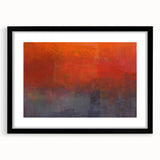 Abstract strokes wall art framed in black with a mat, showcasing vibrant colors and dynamic brushwork, perfect for modern home decor or office spaces.