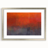 Abstract strokes wall art print in a sleek silver frame with a mat, showcasing vibrant colors and dynamic brushwork, perfect for modern home decor accents.