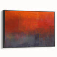 Framed abstract wall art featuring bold black strokes on a textured canvas, positioned at a side angle to showcase its depth and modern aesthetic. Perfect for contemporary home decor.