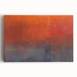 Abstract wall art featuring vibrant strokes in shades of blue, orange, and yellow on stretched canvas, perfect for modern home decor and art enthusiasts.