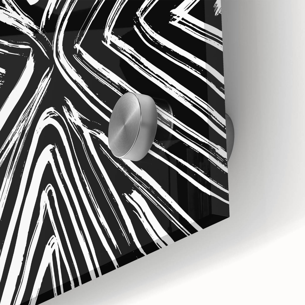 Close-up of vibrant abstract strokes wall art on acrylic glass, showcasing bold colors and fluid designs, perfect for modern home decor enhancement.