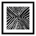Abstract wall art featuring bold black strokes on a white background, elegantly framed with a mat, enhancing modern interior decor aesthetics. Perfect for living rooms or offices, this striking piece adds a contemporary touch to any space.