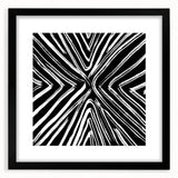 Abstract wall art featuring bold black strokes on a white background, elegantly framed with a mat, enhancing modern interior decor aesthetics. Perfect for living rooms or offices, this striking piece adds a contemporary touch to any space.