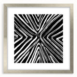 Abstract wall art featuring colorful strokes in a sleek silver frame with a mat, ideal for modern home decor, enhancing any living space with vibrant design.