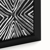 Close-up of a framed abstract strokes wall art piece showcasing vibrant colors of blue, orange, and green, ideal for modern home decor.