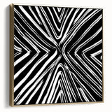 Abstract wall art featuring elegant silver and gold strokes on a framed canvas, perfect for modern decor, adding sophistication to any room setting.