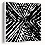 Framed canvas wall art showcasing abstract strokes in white, ideal for modern decor. The side view highlights the sleek frame and textured design, perfect for enhancing any living space.