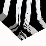 Close-up of an abstract strokes wall art design on stretched canvas, showcasing vibrant colors and dynamic patterns, perfect for modern home decor.