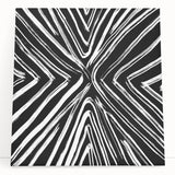 Abstract wall art featuring colorful strokes in shades of blue, pink, and gold, displayed on a stretched canvas, leaning against a neutral background, perfect for modern decor.