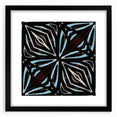 Abstract strokes wall art in a black frame with a white mat, showcasing vibrant colors and dynamic patterns, ideal for modern home decor and artistic interiors.