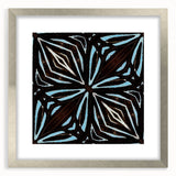 Abstract strokes wall art design in a sleek silver frame with mat, showcasing vibrant colors and dynamic patterns, perfect for modern home decor.