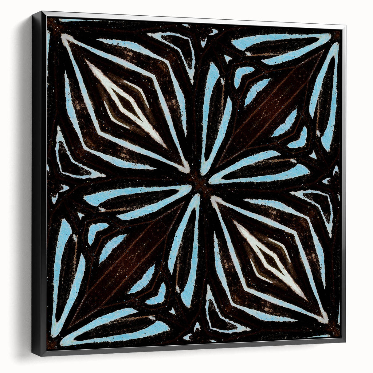 Framed wall art featuring abstract strokes in vibrant colors on a black background, showcasing modern design elements. Perfect for contemporary home decor.