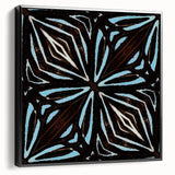 Framed wall art featuring abstract strokes in vibrant colors on a black background, showcasing modern design elements. Perfect for contemporary home decor.