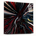 Abstract strokes wall art displayed in an acrylic glass frame, showcasing vibrant colors and dynamic patterns. Perfect for modern decor and art enthusiasts.